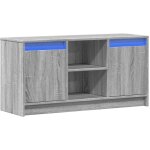 Vidaxl - meuble tv avec led sonoma gris 100x34x50 cm bois d'ing�nierie