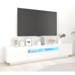 Vidaxl - meuble tv avec lumires led blanc 200x35x40 cm