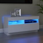 Vidaxl - meuble tv avec lumires led blanc brillant 80x35x40 cm