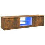 Vidaxl - meuble tv avec lumires led chne fum 120x30x36 cm