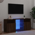 Meuble tv avec lumi�res led ch�ne marron 120x30x50 cm