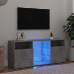 Vidaxl - meuble tv avec lumires led gris bton 120x30x50 cm