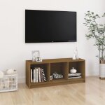 Vidaxl - meuble tv, banc tv marron miel 104x33x41 cm bois de pin massif