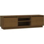 Jinlefu - meuble tv marron miel 140x35x40 cm bois de pin massif vidaxl