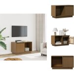 Vidaxl - meuble tv marron miel 74x35x44 cm bois de pin massif - meuble tv - meuble tv bois - meuble tv ...