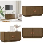 Vidaxl - meuble tv marron miel 80x34x40 cm bois de pin massif - meubles tv - meuble tv - support tv - ...