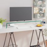 Vidaxl - meuble tv / pour moniteur 100x30x13 cm verre transparent