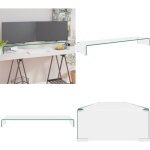 Vidaxl - meuble tv / pour moniteur 120x30x13 cm verre transparent - support tv - meuble tv - stand tv ...