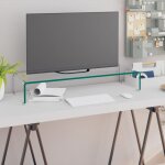 Vidaxl - meuble tv / pour moniteur 80 x 30 x 13 cm verre transparent