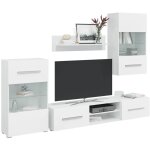 Vidaxl - meuble tv mural avec �clairage led 5 pi�ces blanc