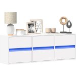 Vidaxl - meuble tv mural avec lumi�res led blanc 130x31x45 cm