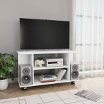 Vidaxl - meuble tv avec roulettes blanc 80 x 40 x 40 cm aggloméré Vidaxl - meuble tv avec roulettes blanc 80 x 40 x 40 cm aggloméré