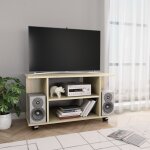 Vidaxl - meuble tv et roulettes ch�ne sonoma 80x40x45 cm bois ing�nierie