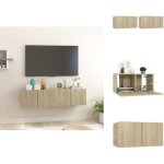 Vidaxl - meubles tv suspendus 2 pcs ch�ne sonoma 60x30x30 cm - meuble tv mural - meuble tv suspendu - ...