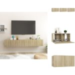 Vidaxl - meubles tv suspendus 3 pcs ch�ne sonoma 60x30x30 cm - meuble tv mural - meuble hifi - rangement ...