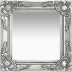 Miroir mural conception anti - �ge cadre ornemental de style baroque 40 x 40 cm couleur : argent