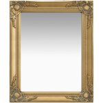 Vidaxl - miroir mural conception anti - �ge cadre ornemental de style baroque 50 x 60 cm couleurs diverses ...