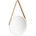 Miroir mural avec sangle 40 cm blanc