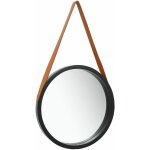 Miroir mural avec sangle 40 cm noir vidaxl