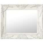 Miroir mural style baroque 50x40 cm blanc
