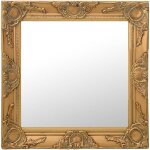 Miroir mural style baroque 50x50 cm dor