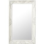 Vidaxl ? miroir mural baroque 50x80 cm blanc ? cadre en bois orn� ? fixation murale incluse ? rectangulaire ...