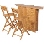 Vidaxl - mobilier de bistro 3pcs et chaises pliables bois de teck solide