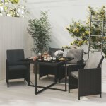 Vidaxl - mobilier � d�ner de jardin et coussins 5pcs r�sine tress�e noir