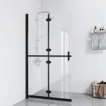 Vidaxl - mur de douche en verre avec structure pliante noire diff�rentes tailles disponibles taille : ...
