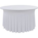 Vidaxl nappes lastiques de table avec jupon 2 pcs 120x74 cm blanc