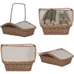Panier  bois de chauffage avec poigne 61, 5x46, 5x58 cm marron - panier  bois - panier  bches - ...