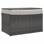 Panier à linge avec couvercle gris 55, 5x35x34 cm résine tressée Panier à linge avec couvercle gris 55, 5x35x34 cm résine tressée