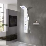 Panneau de douche aluminium 20x44x130 cm blanc vidaxl
