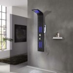 Panneau de douche aluminium 20x44x130 cm noir vidaxl