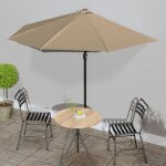Vidaxl parasol de balcon avec m�t en aluminium taupe 300x155 cm demi