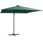 Vidaxl - parasol d�port� avec led et m�t en acier 250x250 cm vert