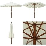 Vidaxl - parasol d'extérieur avec mât en bois 330 cm blanc sable - parasol exterieur - parasol jardin ... Vidaxl - parasol d'extérieur avec mât en bois 330 cm blanc sable - parasol exterieur - parasol jardin ...