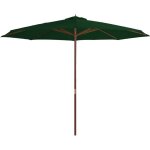 Parasol avec m�t en bois 350 cm vert