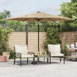 Vidaxl - parasol de jardin avec m�t en acier marron 288x288x225 cm