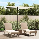 Vidaxl ? parasol droit 2x1, 5 m en polyester anti - uv ? m�t en aluminium r�glable 360� ? couleur blanc ...