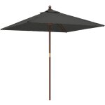Vidaxl - parasol de jardin avec m�t en bois anthracite 198x198x231 cm