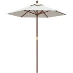 Parasol de jardin avec mt en bois sable 196x231 cm vidaxl