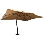 Vidaxl - parasol de jardin en porte - à - faux avec mât en bois taupe Vidaxl - parasol de jardin en porte - à - faux avec mât en bois taupe