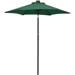 Vidaxl - parasol de jardin avec lumires led vert 200x211 cm aluminium