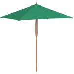 Vidaxl - parasol avec m�t en bois 150 x 200 cm vert