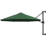 Vidaxl - parasol mural avec m�t m�tallique 300 cm vert