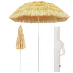 Vidaxl ? parasol de plage naturel 180 cm ? toile en polypropyl�ne r�sistante aux uv ? poteau en acier ...