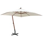 Vidaxl - parasol suspendu avec poteau en bois 300x300 cm blanc Vidaxl - parasol suspendu avec poteau en bois 300x300 cm blanc