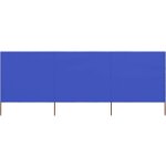 Paravent 3 panneaux tissu 400 x 120 cm bleu azur� vidaxl