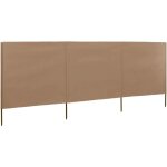 Vidaxl ? paravent pliable 3 panneaux en tissu non tiss� 400 x 120 cm ? poteaux en bois ? protection contre ...